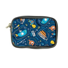 Seamless-pattern-vector-submarine-with-sea-animals-cartoon Coin Purse by Jancukart