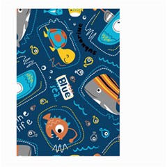 Seamless-pattern-vector-submarine-with-sea-animals-cartoon Large Garden Flag (two Sides) by Jancukart