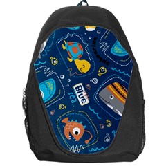 Seamless-pattern-vector-submarine-with-sea-animals-cartoon Backpack Bag