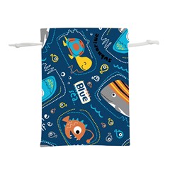 Seamless-pattern-vector-submarine-with-sea-animals-cartoon Lightweight Drawstring Pouch (s)