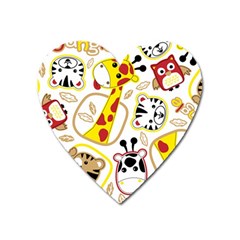 Vector-seamless-pattern-nice-animals-cartoon Heart Magnet