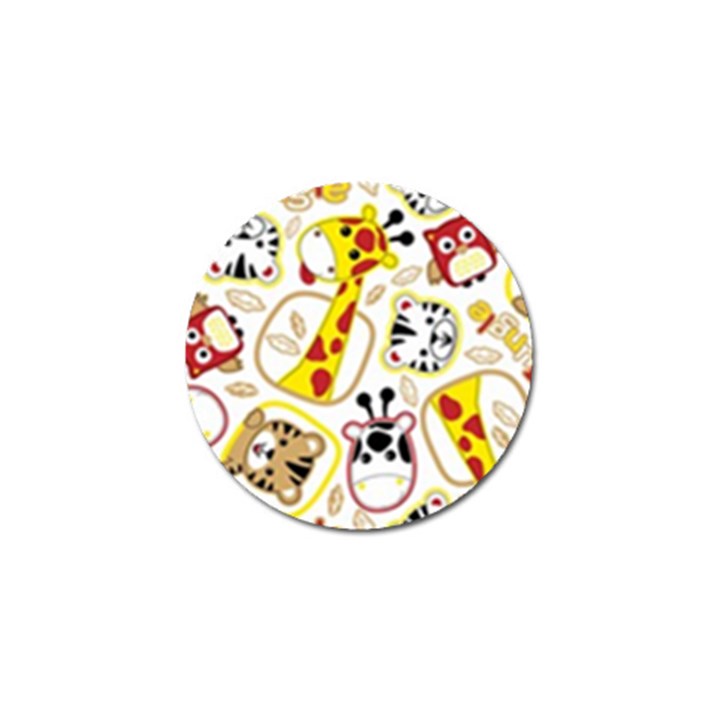 Vector-seamless-pattern-nice-animals-cartoon Golf Ball Marker