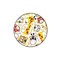 Vector-seamless-pattern-nice-animals-cartoon Hat Clip Ball Marker (4 Pack)