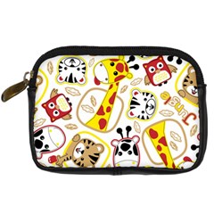 Vector-seamless-pattern-nice-animals-cartoon Digital Camera Leather Case