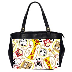 Vector-seamless-pattern-nice-animals-cartoon Oversize Office Handbag (2 Sides)