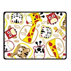 Vector-seamless-pattern-nice-animals-cartoon Fleece Blanket (small)