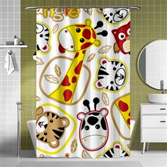 Vector-seamless-pattern-nice-animals-cartoon Shower Curtain 48  X 72  (small)  by Jancukart