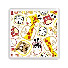 Vector-seamless-pattern-nice-animals-cartoon Memory Card Reader (square)