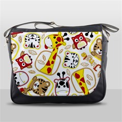 Vector-seamless-pattern-nice-animals-cartoon Messenger Bag