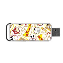 Vector-seamless-pattern-nice-animals-cartoon Portable Usb Flash (one Side)