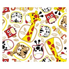 Vector-seamless-pattern-nice-animals-cartoon Double Sided Flano Blanket (small) 