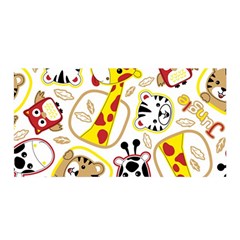 Vector-seamless-pattern-nice-animals-cartoon Satin Wrap 35  X 70 