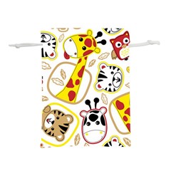 Vector-seamless-pattern-nice-animals-cartoon Lightweight Drawstring Pouch (l)