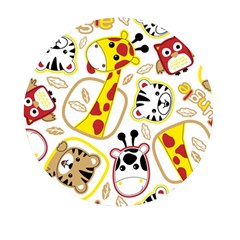 Vector-seamless-pattern-nice-animals-cartoon Mini Round Pill Box (pack Of 5)