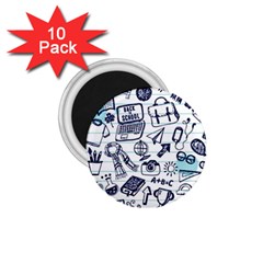 Hand-drawn-back-school-pattern 1 75  Magnets (10 Pack) 