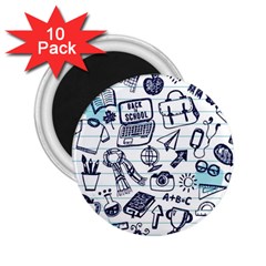 Hand-drawn-back-school-pattern 2 25  Magnets (10 Pack) 