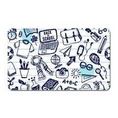 Hand-drawn-back-school-pattern Magnet (rectangular)