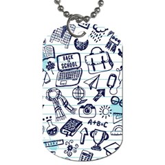 Hand-drawn-back-school-pattern Dog Tag (two Sides)