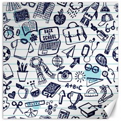 Hand-drawn-back-school-pattern Canvas 20  X 20 