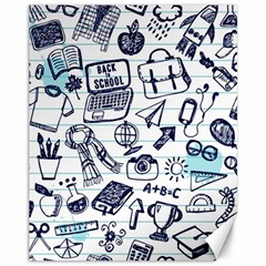 Hand-drawn-back-school-pattern Canvas 11  X 14 