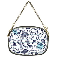 Hand-drawn-back-school-pattern Chain Purse (one Side)