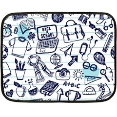 Hand-drawn-back-school-pattern Fleece Blanket (mini)