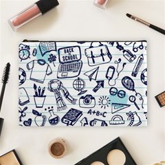 Hand-drawn-back-school-pattern Cosmetic Bag (large)