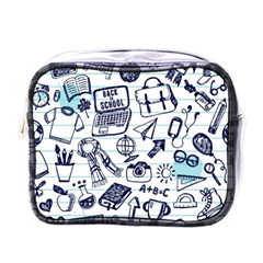 Hand-drawn-back-school-pattern Mini Toiletries Bag (one Side)