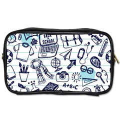 Hand-drawn-back-school-pattern Toiletries Bag (one Side) by Jancukart