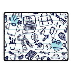 Hand-drawn-back-school-pattern Fleece Blanket (small)