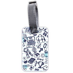 Hand-drawn-back-school-pattern Luggage Tag (two Sides) by Jancukart