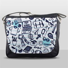 Hand-drawn-back-school-pattern Messenger Bag by Jancukart