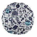 Hand-drawn-back-school-pattern Large 18  Premium Round Cushions Front