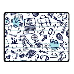 Hand-drawn-back-school-pattern Double Sided Fleece Blanket (small)  by Jancukart