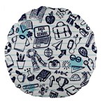 Hand-drawn-back-school-pattern Large 18  Premium Flano Round Cushions Front