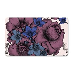 Floral-wallpaper-pattern-with-engraved-hand-drawn-flowers-vintage-style Magnet (rectangular)