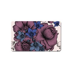 Floral-wallpaper-pattern-with-engraved-hand-drawn-flowers-vintage-style Magnet (name Card)