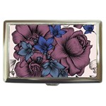 Floral-wallpaper-pattern-with-engraved-hand-drawn-flowers-vintage-style Cigarette Money Case Front