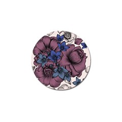 Floral-wallpaper-pattern-with-engraved-hand-drawn-flowers-vintage-style Golf Ball Marker (10 Pack)