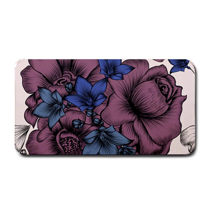 Floral-wallpaper-pattern-with-engraved-hand-drawn-flowers-vintage-style Medium Bar Mats