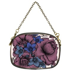 Floral-wallpaper-pattern-with-engraved-hand-drawn-flowers-vintage-style Chain Purse (one Side)