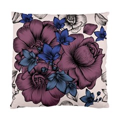 Floral-wallpaper-pattern-with-engraved-hand-drawn-flowers-vintage-style Standard Cushion Case (two Sides)