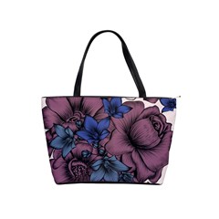 Floral-wallpaper-pattern-with-engraved-hand-drawn-flowers-vintage-style Classic Shoulder Handbag