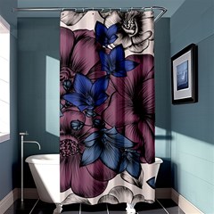 Floral-wallpaper-pattern-with-engraved-hand-drawn-flowers-vintage-style Shower Curtain 36  X 72  (stall) 