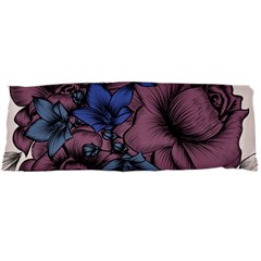 Floral-wallpaper-pattern-with-engraved-hand-drawn-flowers-vintage-style Body Pillow Case Dakimakura (two Sides) by Jancukart