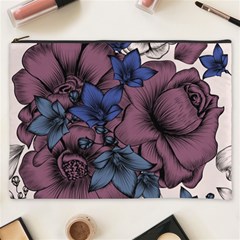 Floral-wallpaper-pattern-with-engraved-hand-drawn-flowers-vintage-style Cosmetic Bag (xxxl)