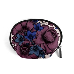 Floral-wallpaper-pattern-with-engraved-hand-drawn-flowers-vintage-style Accessory Pouch (small)