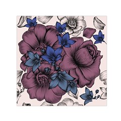 Floral-wallpaper-pattern-with-engraved-hand-drawn-flowers-vintage-style Square Satin Scarf (30  X 30 )