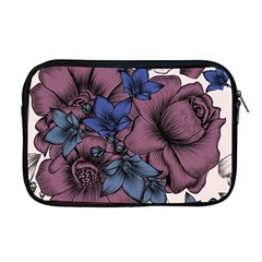 Floral-wallpaper-pattern-with-engraved-hand-drawn-flowers-vintage-style Apple Macbook Pro 17  Zipper Case