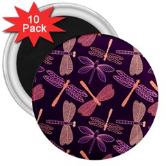 Dragonfly-pattern-design 3  Magnets (10 Pack) 